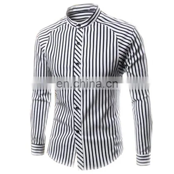Fashion Slim Fit Stripe Men Dress Shirt for White Collar in ShenZhen photo-2