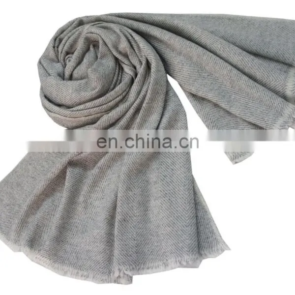 Pashmina Wool Scarfs India , Herringbone Pashmina Wool Shawl , Scarves photo-4
