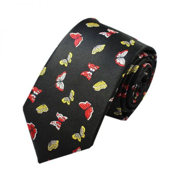 Double-brushed Skinny Silk Woven Neckties Striped Customized