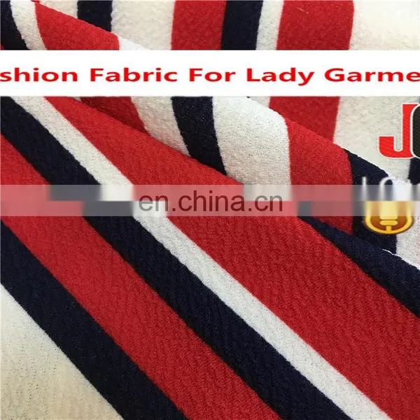 SS18 NEW KNITING SINGLE CREPE FABRIC CLASSIC PRINTED STRIP PRINTED FABRIC FOR WOMEN JACKET photo-3