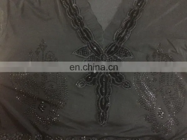 Lycra(Stretchable) & Velvet Burkha With Black Diamond Stone Work / Burkha for Casual Daily Work Wear photo-3