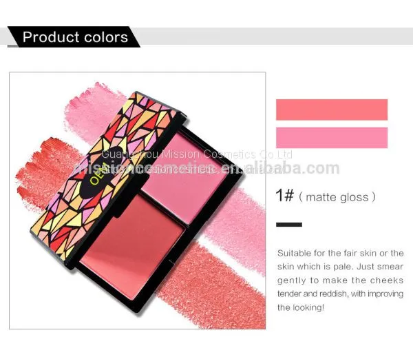 OEM 2 Colors Waterproof Smooth Blusher Palette Cosmetics photo-4