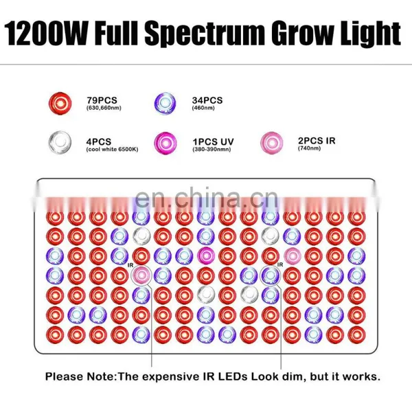 Double Switch Full Spectrum 1200W LED Plant Grow Light For Veg And Flower Growing Light photo-3