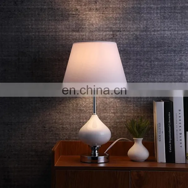 Nordic Fashion Design White Ceramic Ball Decorative Metal Base Custom Modern Table Lamp for Hotel Home Decor photo-6
