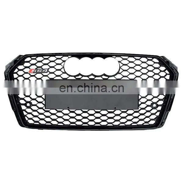 RS4 Carbon Fiber Pattern Grill For Audi A4 B9 S4 Front Bumper Grille High Quality Grill 2017-2019 photo-3
