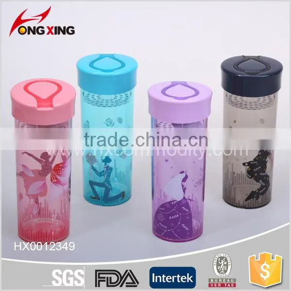 Screw Top Water Bottle 450ml Plastic Tumbler Cup Lid Travel Mug photo-6