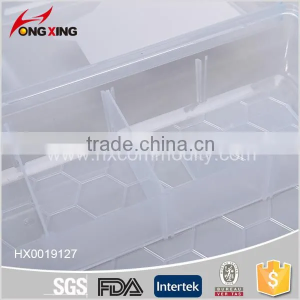 Double Layer 14 Compartment Plastic Storage Organizer Box With Removable Dividers photo-4