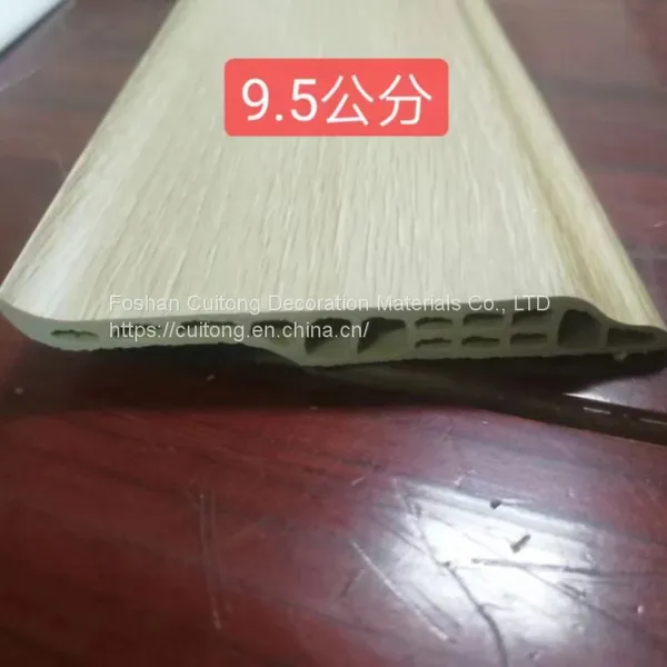 7 cm Pvc Baseboard Stone Plastic Floor Waterproof Corner Line Foshan Wholesale Black and White Wood Grain Plastic Foot Line 9.5 cm photo-2