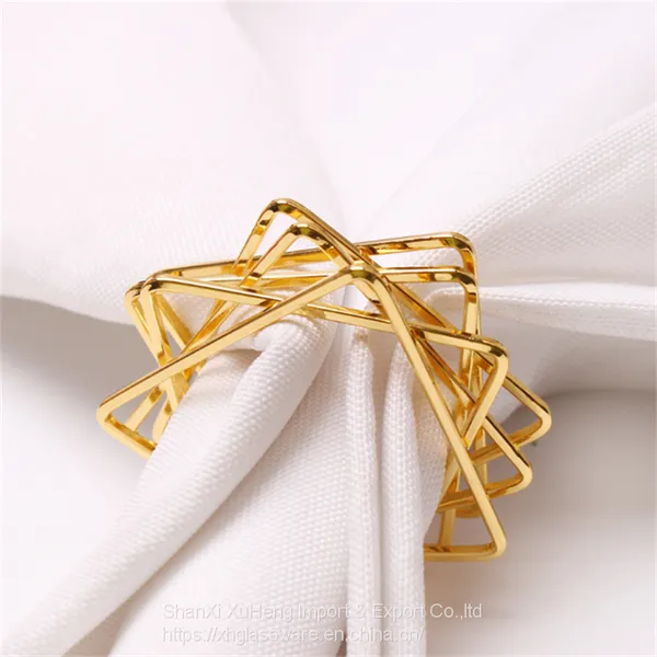 Bulk Selling Unique Metal Napkin Buckle Hoop Irregular Rings Circle Serviette Holder photo-3