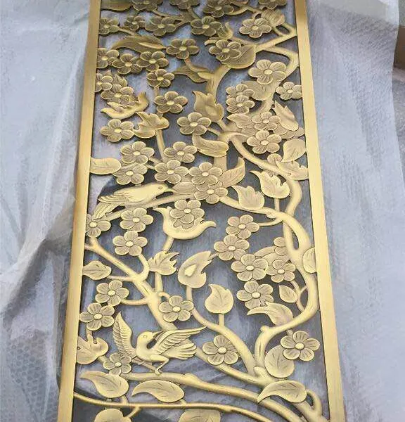 European home improvement brass carved screen