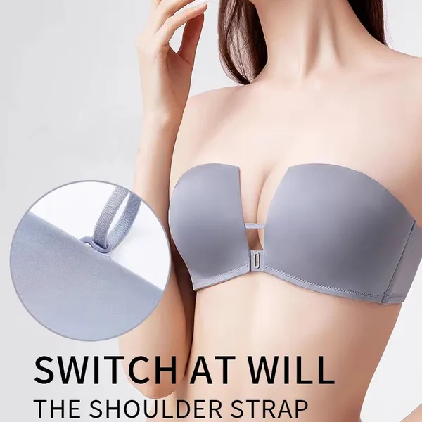 Wholesale Women's Constant Convertible Strap Lightly Lined Demi Bra Half-Cup Bra Strapless Bra photo-2