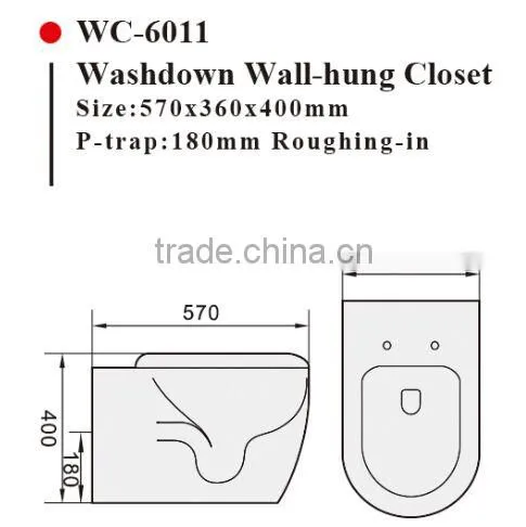 Back to Wall Toilet P/S Trap Round WC Pan for Concealed Cistern or Floor-standing Flushing Cistern WATERMARK WC-6011 photo-2