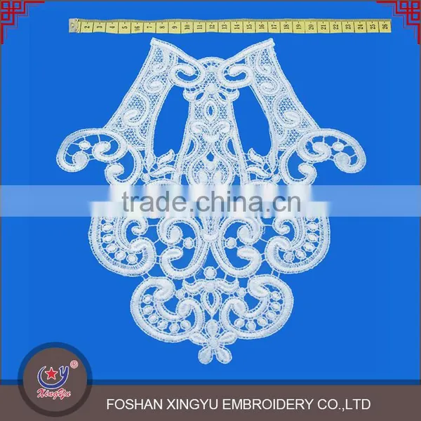 China Professional Embroidery Lace Manufacture Cotton Lace Blouse Back Neck Patch Designs photo-2