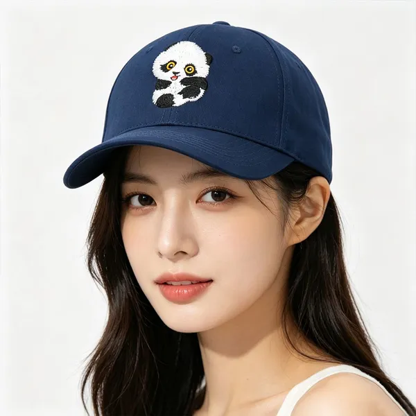Custom Panda Baseball Cap Embroidery Logo Baseball Caps High Quality Sports Hat