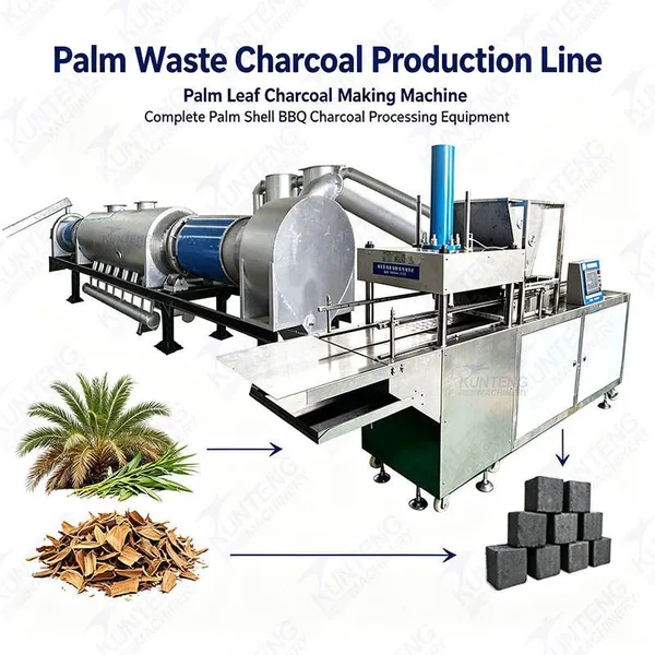 Palm Shell BBQ Charcoal Manufacturing Line Industrial Biomass Carbonization Furnace Barbecue Charcoal Production Machinery EPC