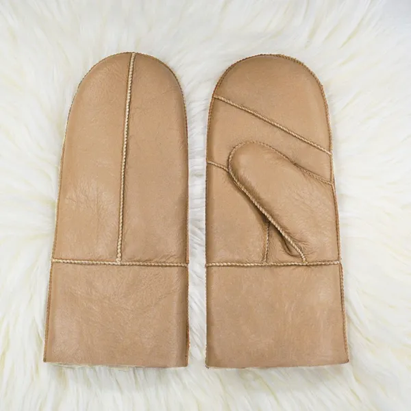 Leather Mitten Gloves Custom Logo Winter Warm Outdoor Gloves photo-2