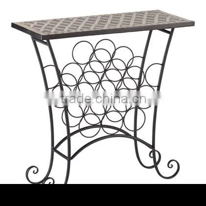 Floor Mosaic Wine Bottle Storage Rack Display photo-2