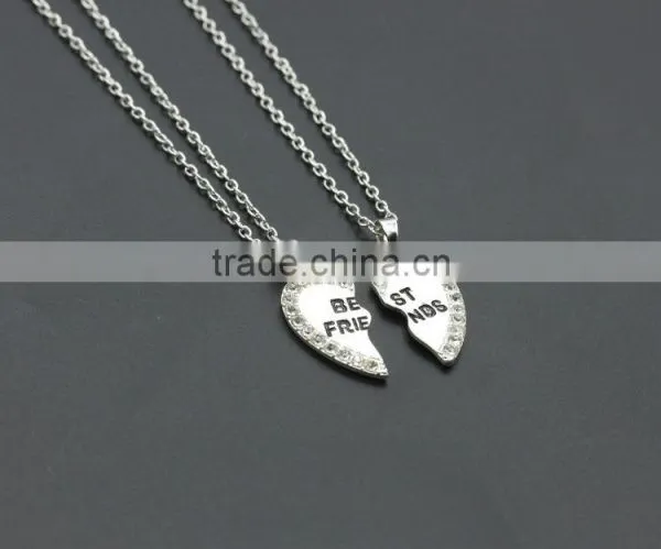 Love English Pendants Alloy Pendant Fashion Diamond Best Friends Necklace Quality Choice photo-2