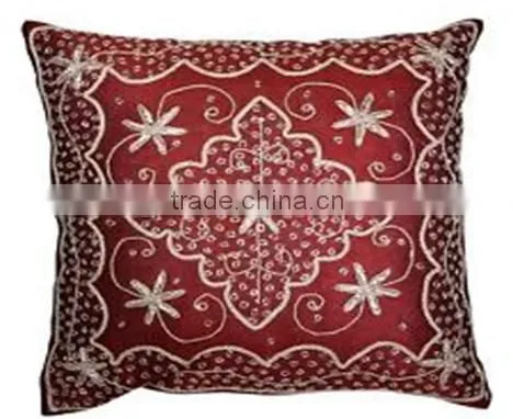 Indian Pillows Couch Pillows Zardozi Embroidered Pillow