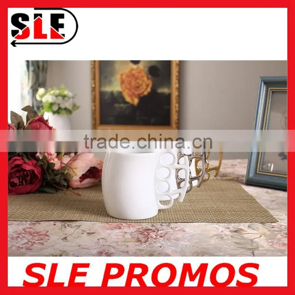 Hot Sale New Product Design Wholesale Ceramic Fist Cup,Brass Knuckle Duster Handle Coffee Milk Mug Cup Cool Gift Promotional AD photo-2