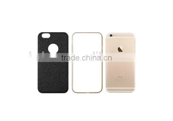 3in1cowhide Case and Metal Bumper,aviation Aluminum,PC, For Iphone 6/plus Style Case Cover, photo-4