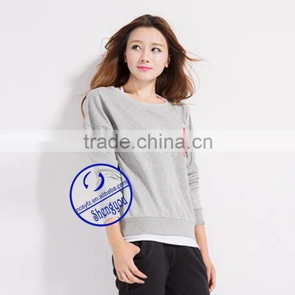 Custom Women's Long Sleeve Crewneck Sweatshirts With Chest Pocket photo-5