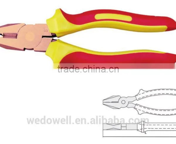 Non Sparking Insulated Tools Injection Lineman Pliers With Best Quality