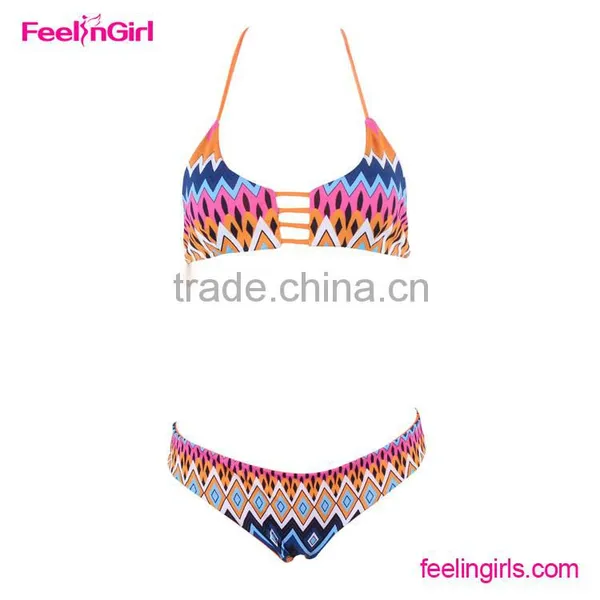 Mix Color Open Sling Teen Women Bikini Swimwear photo-2