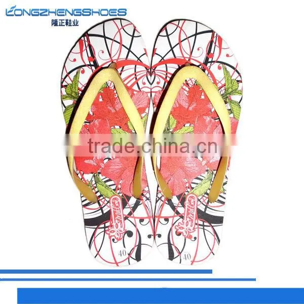 New Beauful Design Women's Flip Flops Slippers With Thermal Transfer Insole