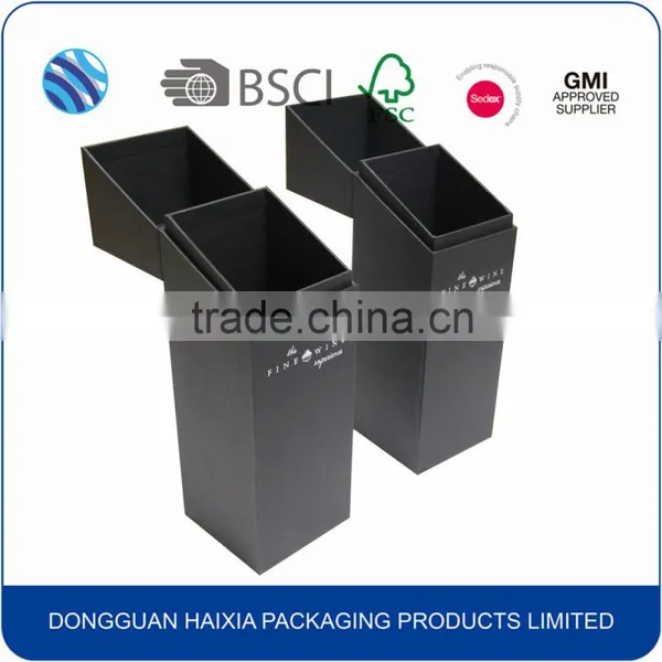 Black Hot Stamp Cardboard Packaging Box for Wine