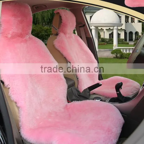 Car Interior High Quality Winter Warm Luxury 100% Genuine Short Wool Sheepskin Universal Car Seat Cover Set photo-6
