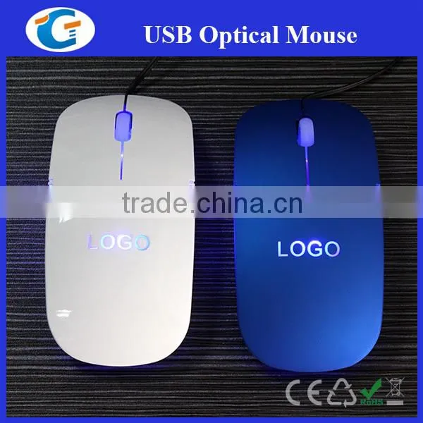 Lighting up Custom Logo Slim Mouse With Cable photo-3