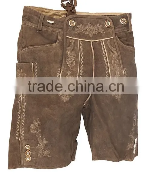 Bavarian Oktoberfest Trachten Lederhosen Bundhosen Costume Brown photo-3