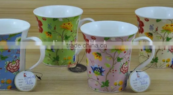 11OZ Black Cat With Lace Design Overall Decal Printed Coffee Cups, Shiny Surface Porcelain Mug, KL5004-162 photo-4