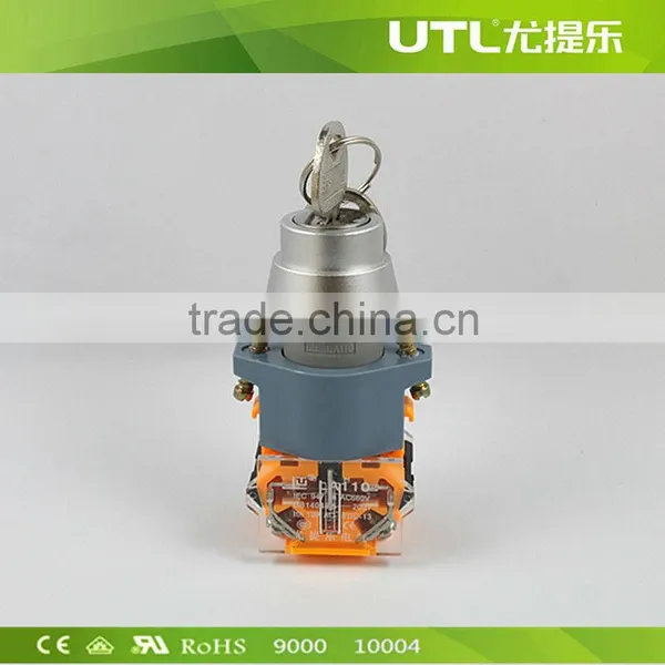 UTL Turn Button Switch With Key Dia22mm Self-Reset Self-Locking photo-3