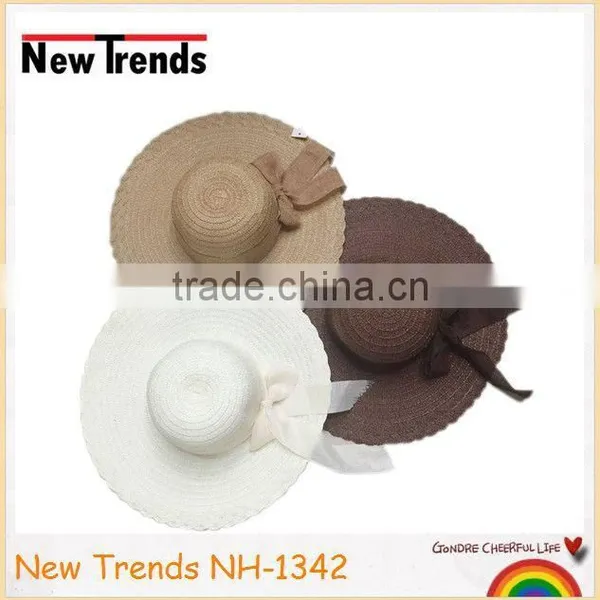 Summer Nature Paper Straw Hat With Bow