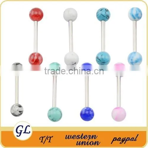TR01088 Colorful Piercing Tongue Barbell , Arcylic Tongue Piercing Ball photo-2