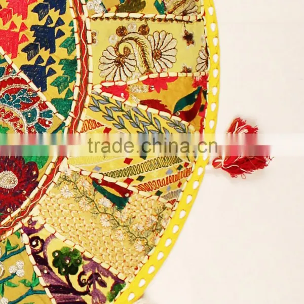 Indian Ethnic Bohmian Round Floor Pillow Floor Seating Cushions Meditation Decor Rajasthani Pillows photo-4