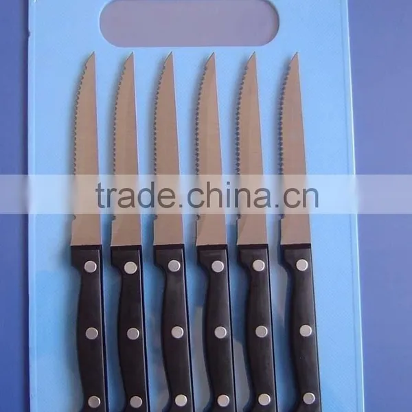 Steak Knife Set -6pcs With Plastic Cutting Board