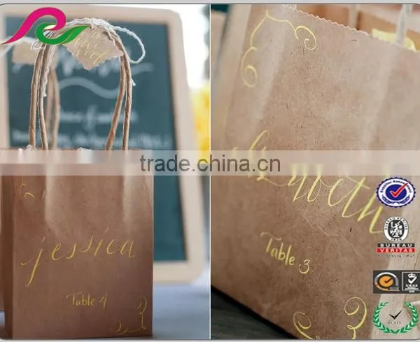Recycled Kraft Paper Wedding Bag With Logo Printed,kraft Paper Gift Bag for Brithday photo-4