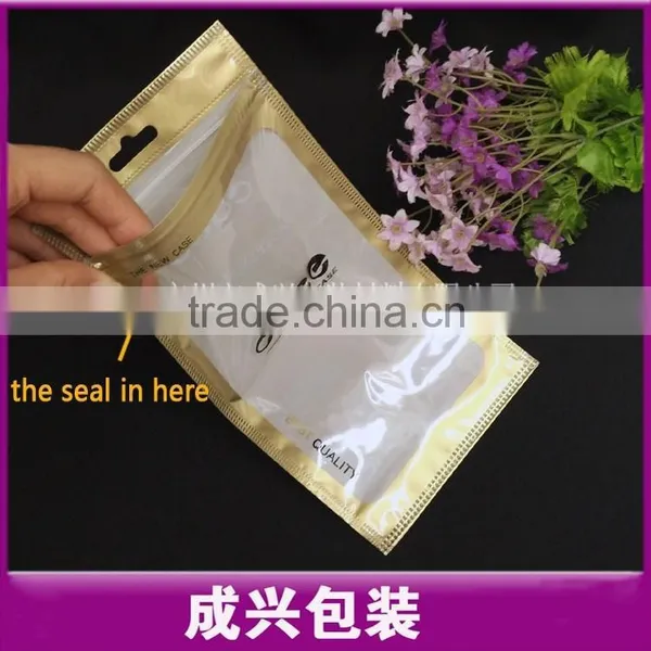 Case Packing Plastic Bags for Mobile Phones/cell Phone Back Cover Clear Plastic Zipper Bag/golden Zipper Handle Plastic Bag photo-6