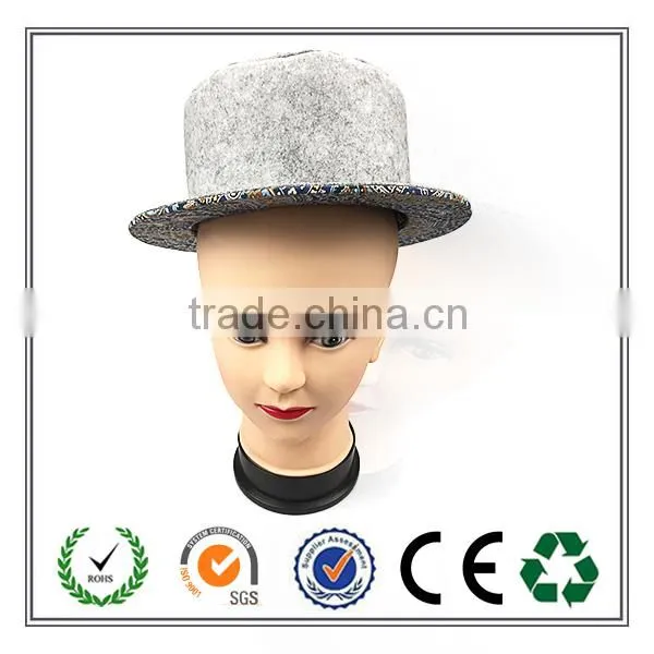 High Quality Fashion Elegant Grey Felt Hat For Women Decoration photo-2