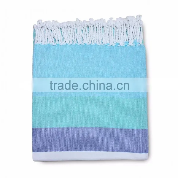Turkish Hamam Peshtemal Cotton Towels, Beach & Bath Towels - Blue