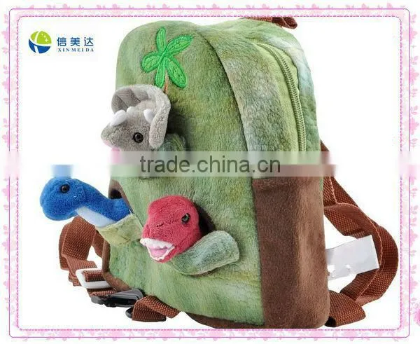 Funny Plush Animal Shaped Backpack With Dinosaur