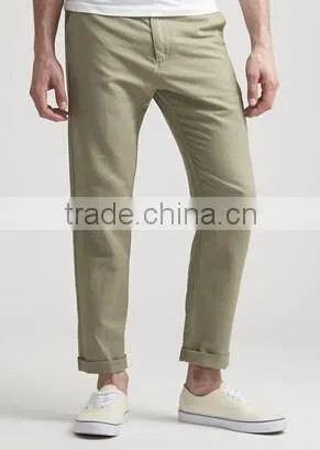 Khaki Color Leisure Design Cotton Casual Pants for Men