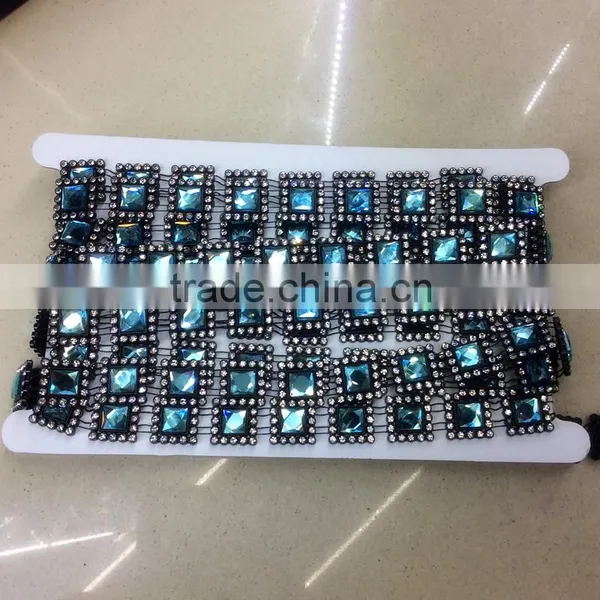 2017 New Fashion Rhinestone and Square Acrylic Chain for Shoe Decoration photo-4