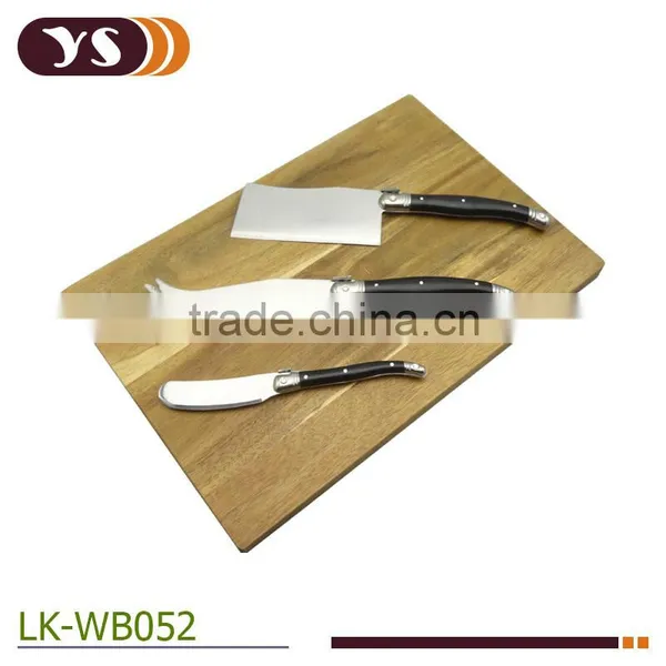 Rectangle Acacia Board and 3pcs Cheese Knife Set photo-3