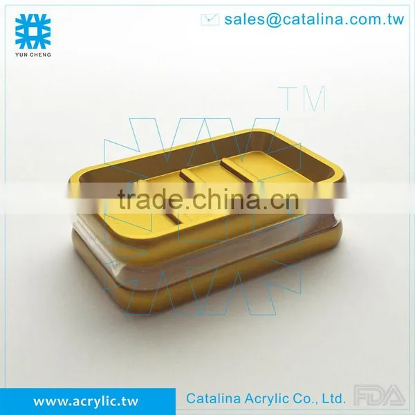 Taiwan Manufacturer High Quality Gold Silver Soap Dispenser Soap Dish Acrylic Bathroom Accessory photo-4