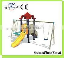 Children Outdoor Playgound Slide With Swing