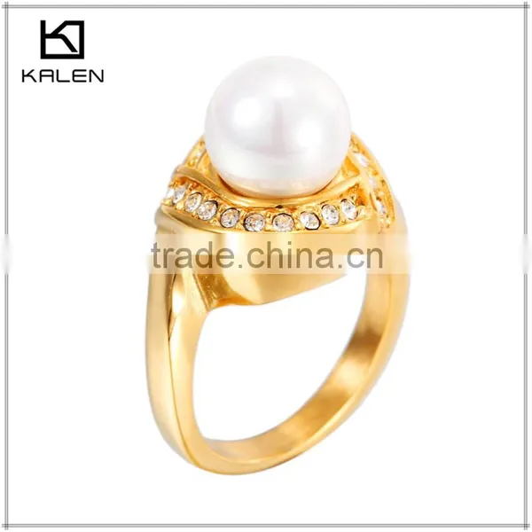High Quality Stainless Pearl Gold Ring Designs for Men photo-3